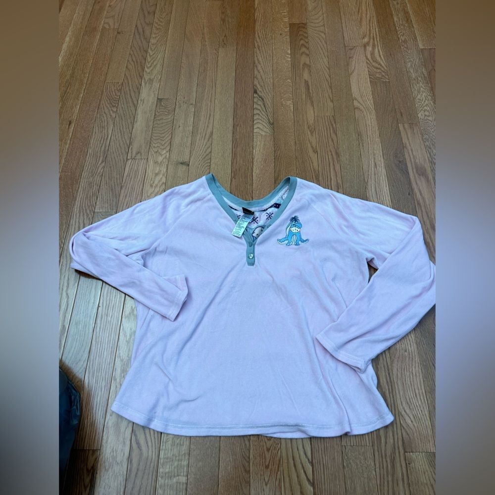 Womens Fleece Disney Eeyore Pajama Shirt - Picture 3 of 5